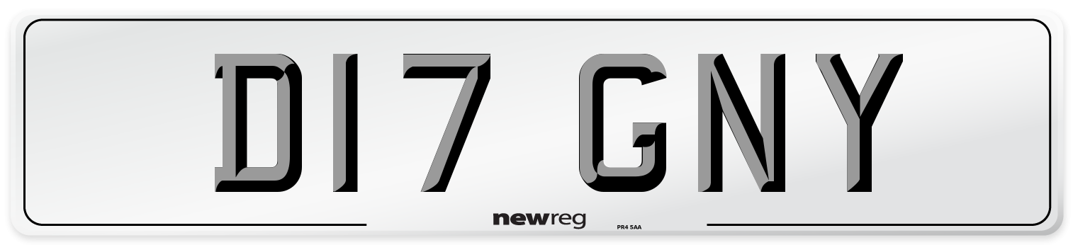 D17 GNY Number Plate from New Reg